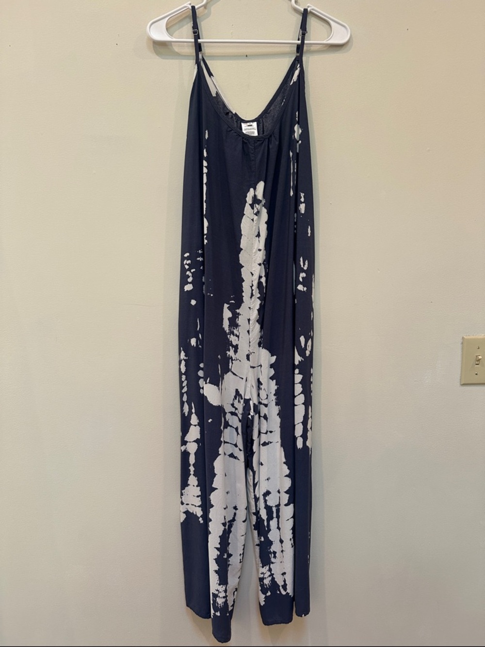 Tie-Dye Blue & White Spaghetti-Strap Jumpsuit